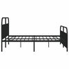 vidaXL Cadre de lit métal sans matelas avec pied de lit noir 193x203cm