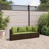 vidaXL Salon de jardin avec coussins 3 pcs marron r&eacute;sine tress&eacute;e