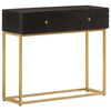 vidaXL Table console noir 90x30x76 cm bois massif de manguier et fer