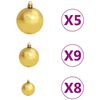 vidaXL Arbre de No&euml;l artificiel pr&eacute;-&eacute;clair&eacute; et boules vert 150 cm