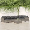 vidaXL Salon de jardin 8 pcs avec coussins Gris R&eacute;sine tress&eacute;e
