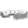 vidaXL Salon de jardin 9 pcs avec coussins Gris R&eacute;sine tress&eacute;e