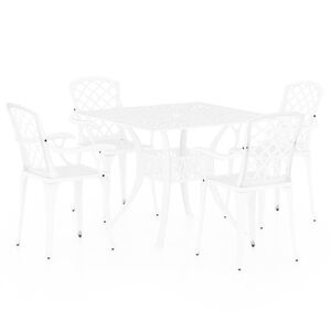 vidaXL Ensemble de bistro 5 pcs Aluminium coul&eacute; Blanc