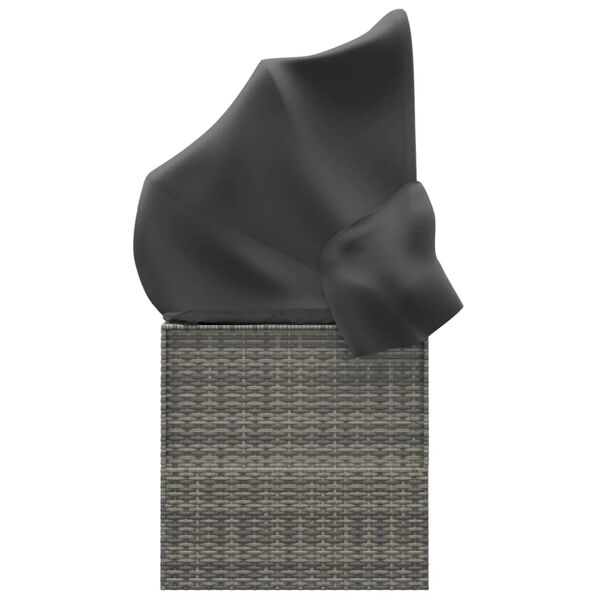 vidaXL Lit de salon d'ext&eacute;rieur toit et coussins Gris R&eacute;sine tress&eacute;e