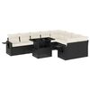 vidaXL Salon de jardin 10 pcs avec coussins noir r&eacute;sine tress&eacute;e