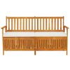 vidaXL Banc de rangement avec coussin 148 cm Bois d'acacia solide