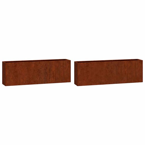 vidaXL Jardini&egrave;res murales 2 pcs Rouill&eacute; Acier corten 53x10x17 cm