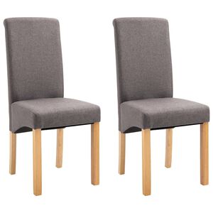 vidaXL Chaises &agrave; manger lot de 2 taupe tissu