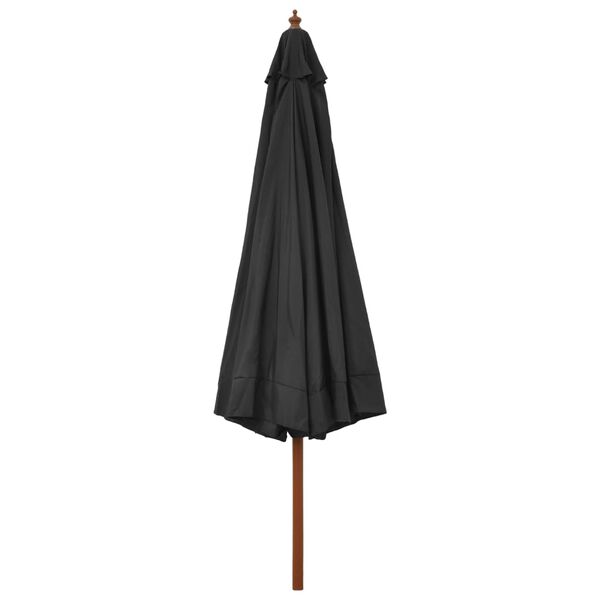 vidaXL Parasol d'ext&eacute;rieur avec m&acirc;t en bois 330 cm Anthracite