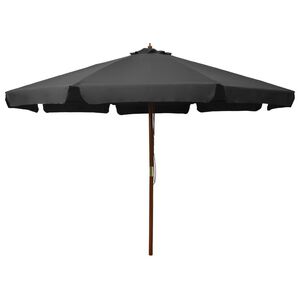 vidaXL Parasol d'ext&eacute;rieur avec m&acirc;t en bois 330 cm Anthracite