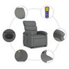 vidaXL Fauteuil inclinable de massage &eacute;lectrique gris fonc&eacute; tissu
