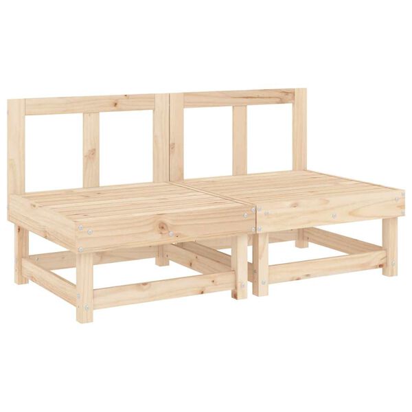 vidaXL Canapés centraux avec coussins 2 pcs bois de pin massif