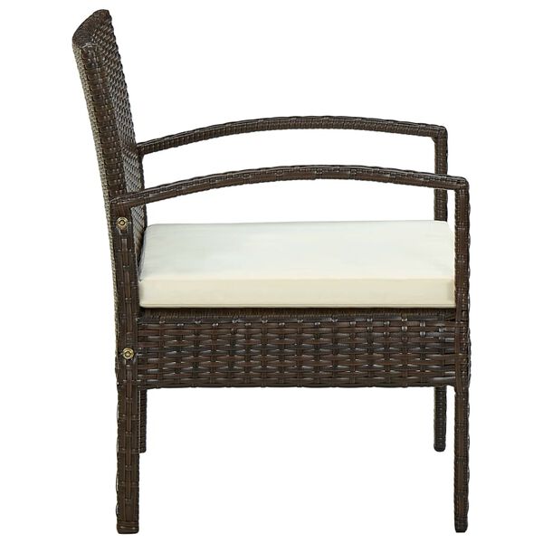 vidaXL Chaise de jardin avec coussin R&eacute;sine tress&eacute;e Marron