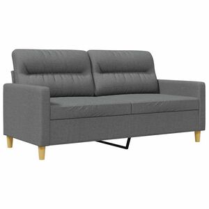 vidaXL Canap&eacute; &agrave; 2 places Gris fonc&eacute; 140 cm Tissu