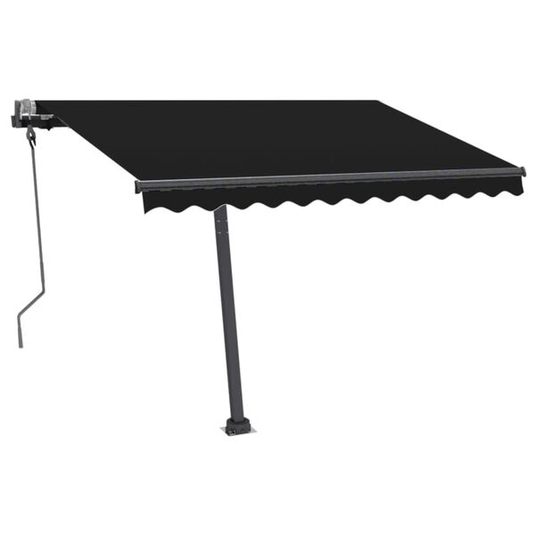 vidaXL Auvent manuel r&eacute;tractable sur pied 300x250 cm Anthracite