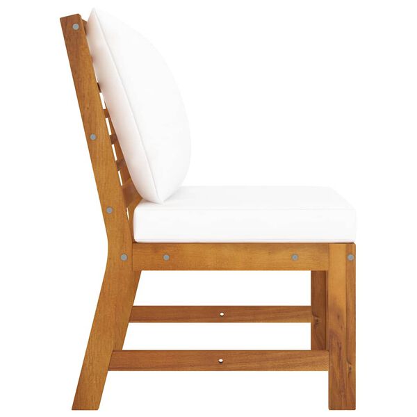 vidaXL Canap&eacute; central sectionnel et coussin cr&egrave;me Bois d'acacia massif