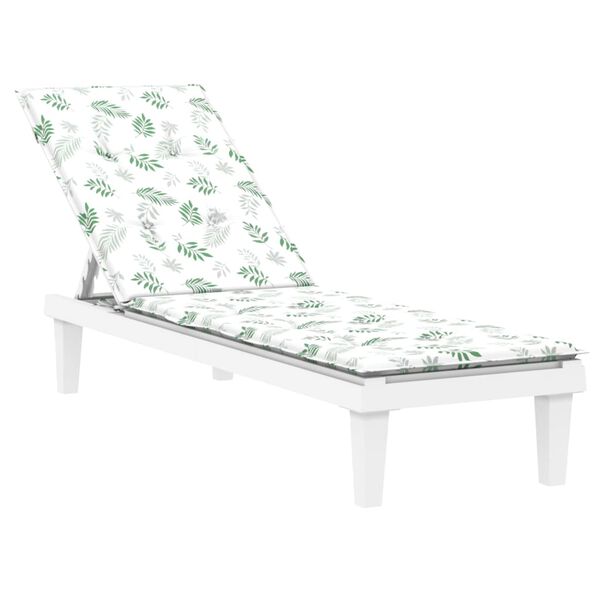 vidaXL Coussin de chaise longue motif de feuilles tissu oxford