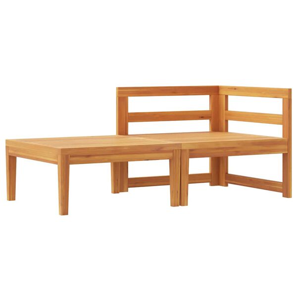 vidaXL Salon de jardin 2 pcs avec coussins gris fonc&eacute; Bois d'acacia