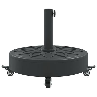 vidaXL Base de parasol avec roues pour mâts Ø38 / 48 mm 27 kg rond