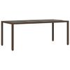 vidaXL Ensemble de bistro de jardin 7 pcs coussins marron poly rotin