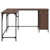 vidaXL Bureau chêne marron 141x141x75 cm bois d'ingénierie