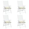 vidaXL Coussins de chaise lot de 4 blanc cr&egrave;me 40x40x7 cm tissu oxford