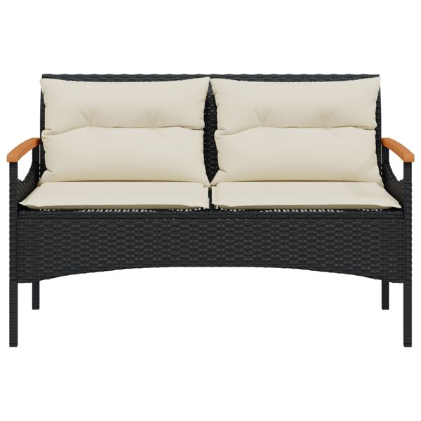 vidaXL Salon de jardin 4 pcs avec coussins noir r&eacute;sine tress&eacute;e