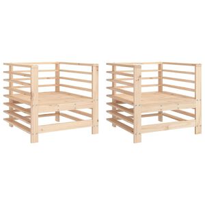 vidaXL Chaises de jardin lot de 2 bois massif de pin
