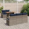 vidaXL Ensemble de canapé de jardin 6 pcs gris et bleu marine