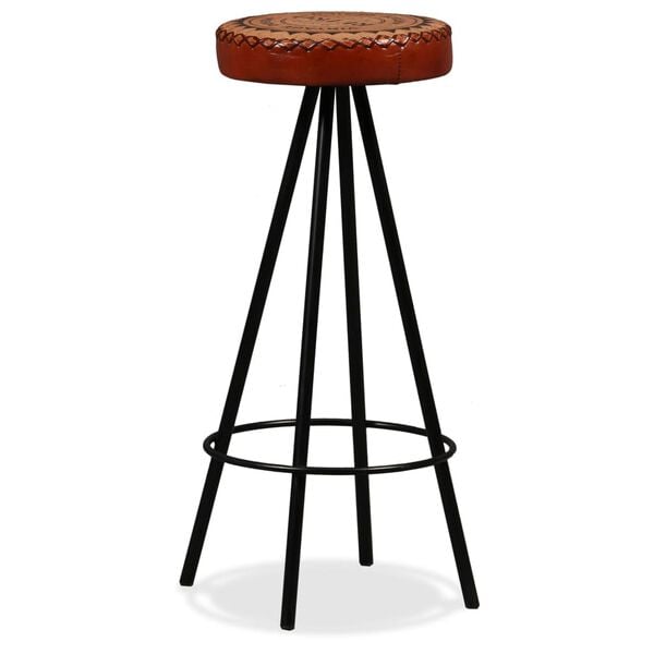 vidaXL Tabourets de bar lot de 2 cuir v&eacute;ritable
