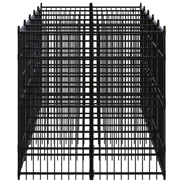vidaXL Chenil d'ext&eacute;rieur pour chiens Acier 9,22 m&sup2;