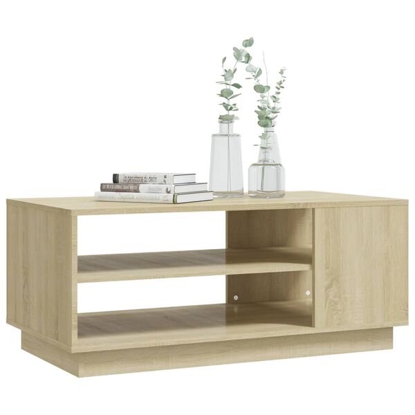 vidaXL Table basse ch&ecirc;ne sonoma 102x55x43 cm bois d'ing&eacute;nierie