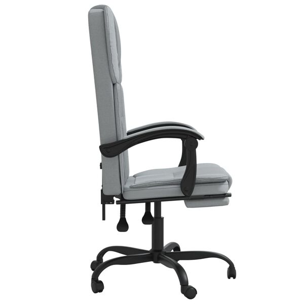 vidaXL Fauteuil inclinable de bureau gris clair tissu