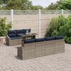 vidaXL Ensemble de canap&eacute; de jardin 8 pcs Gris et bleu marine