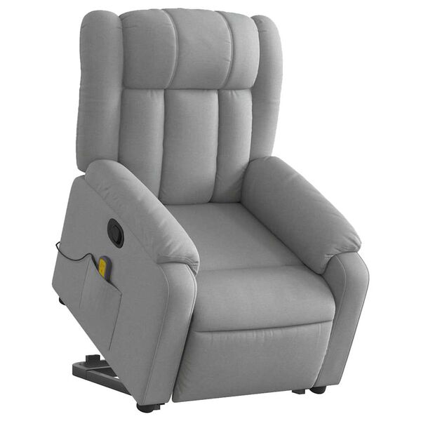 vidaXL Fauteuil inclinable de massage gris clair tissu