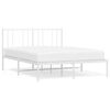 vidaXL Cadre de lit m&eacute;tal sans matelas et t&ecirc;te de lit blanc 135x190 cm