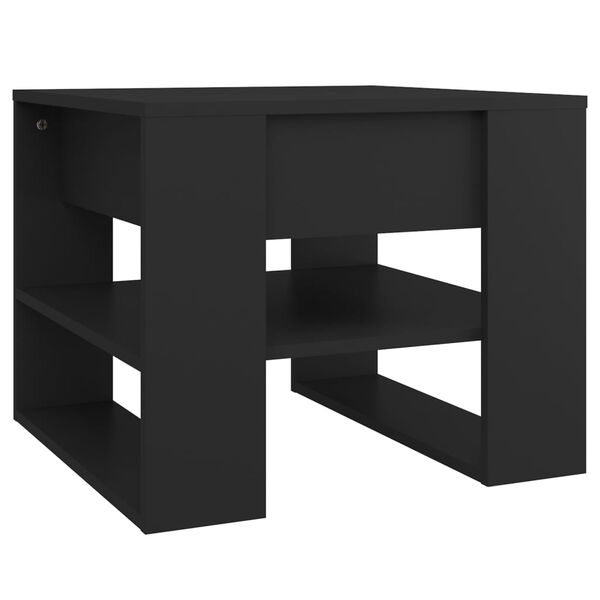 vidaXL Table basse noir 55,5x55x45 cm bois d'ing&eacute;nierie