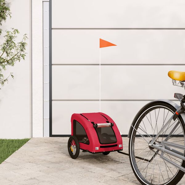 vidaXL Remorque de v&eacute;lo pour animaux de compagnie rouge