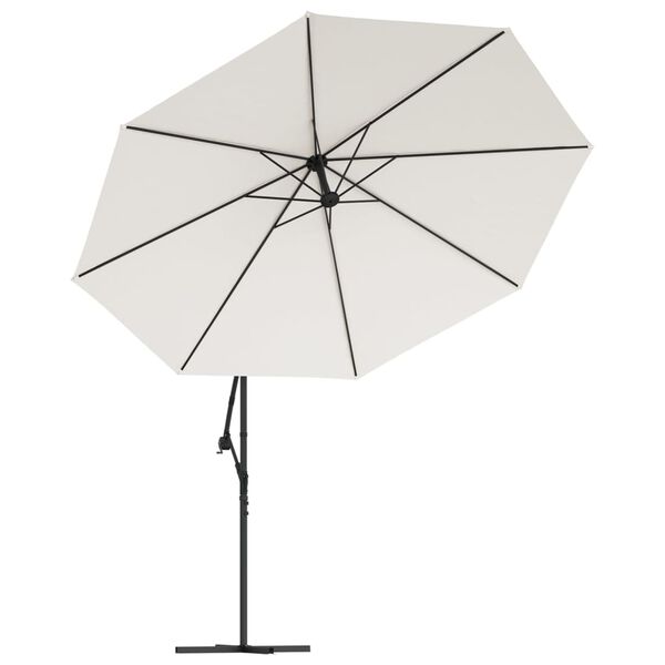 vidaXL Parasol de jardin en porte-à-faux 3,5 m blanc sable