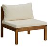 vidaXL Salon de jardin 4 pcs avec coussin crème Bois d'acacia solide