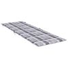 vidaXL Coussin de chaise longue &agrave; carreaux gris 186x58x4 cm