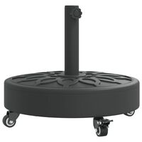 vidaXL Base de parasol avec roues pour mâts Ø38 / 48 mm 27 kg rond