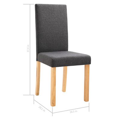 vidaXL Chaises à manger lot de 6 gris foncé tissu