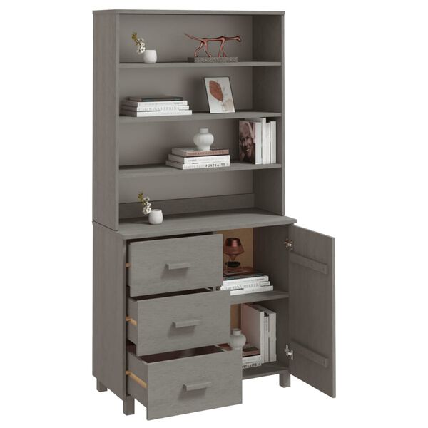 vidaXL Buffet HAMAR Bois massif de pin Gris clair