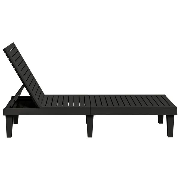 vidaXL Chaise longue noir 155x58x83 cm polypropyl&egrave;ne