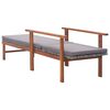 vidaXL Chaise longue et coussin R&eacute;sine tress&eacute;e et bois d'acacia Gris