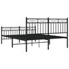 vidaXL Cadre de lit métal sans matelas avec pied de lit noir 135x190cm
