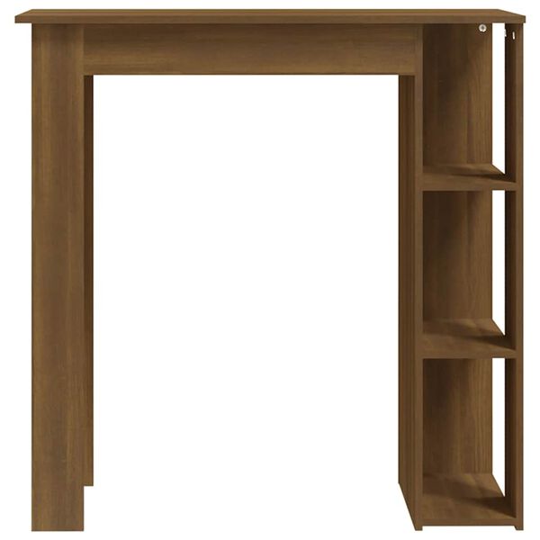 vidaXL Table de bar avec &eacute;tag&egrave;re ch&ecirc;ne marron bois d'ing&eacute;nierie