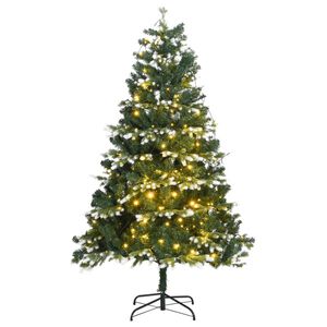 vidaXL Sapin de No&euml;l artificiel &agrave; charni&egrave;re 300LED neige floqu&eacute;e 180cm