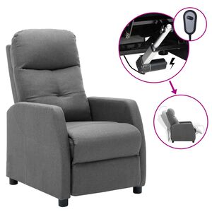 vidaXL Fauteuil inclinable &eacute;lectrique gris clair tissu